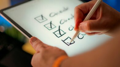 Person completing a digital consent checklist on a tablet before sharing personal information with an online service.