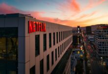 Netflix headquarters in Hollywood, reflecting the company's AI strategy focused on empowering creators, filmmakers and human creative judgment.