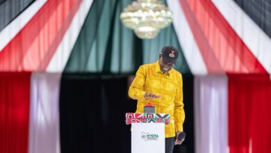 President William Ruto launches the second phase of the NYOTA Business Support programme at Ulinzi Sports Complex in Nairobi.