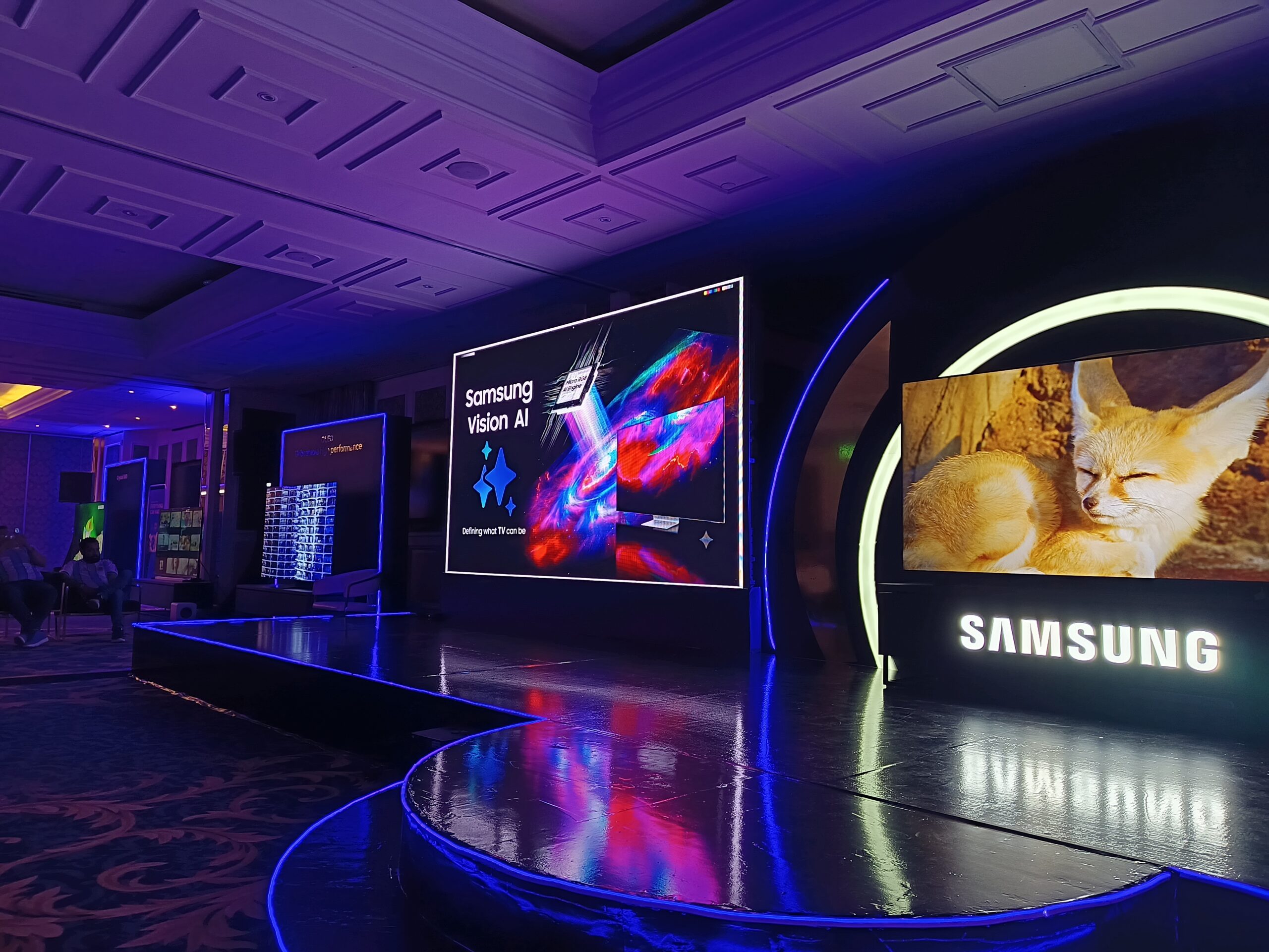 Samsung displays Vision AI and SmartThings features on its 2026 television lineup during a launch event in Nairobi, highlighting the TV's role as a connected home hub.