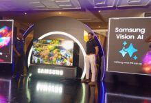 Samuel Odhiambo, Head of Consumer Electronics Business at Samsung Kenya, and Manish Jangra, Head of MX Division at Samsung East Africa, unveil Samsung's 2026 Vision AI television lineup during a launch event in Nairobi.