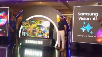 Samuel Odhiambo, Head of Consumer Electronics Business at Samsung Kenya, and Manish Jangra, Head of MX Division at Samsung East Africa, unveil Samsung's 2026 Vision AI television lineup during a launch event in Nairobi.