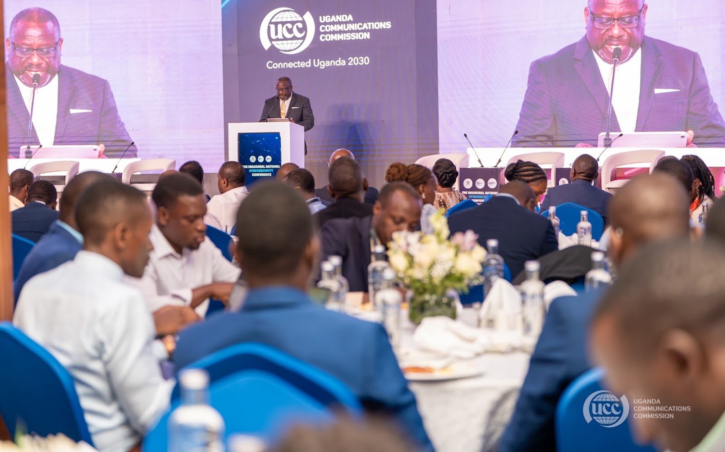 Hon. Nyombi Thembo speaking at the Uganda National Cybersecurity Conference 2026.