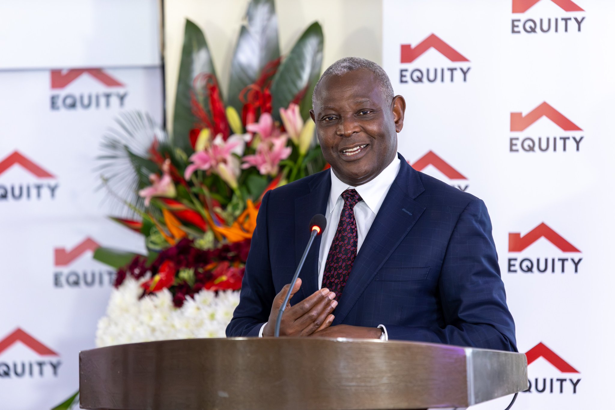 James Mwangi speaking at Equity Group's H1 2026 investor presentation.