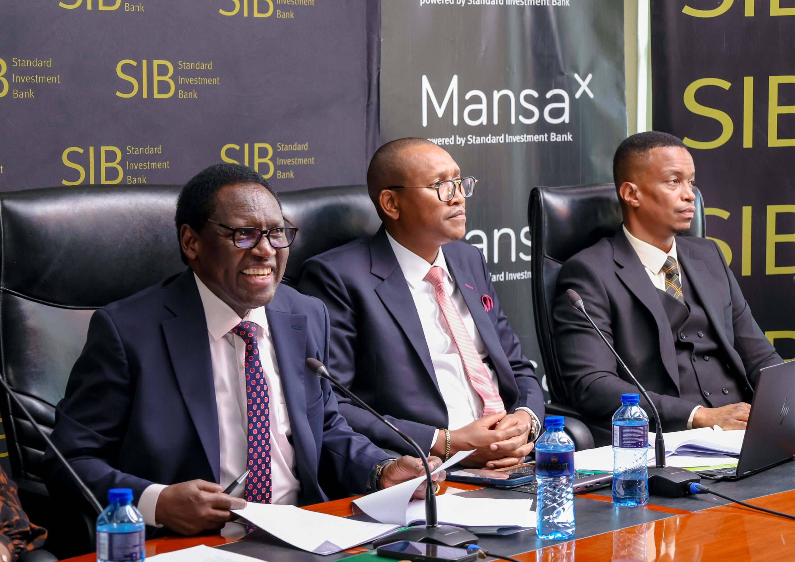 Nahashon Mungai, Executive Director of Global Markets at Standard Investment Bank, speaks during a MansaX executive briefing in Nairobi.