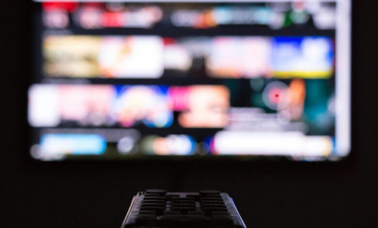 Viewer watching online content on a television