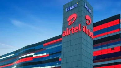 Bharti Airtel corporate office building displaying the Airtel logo as the company reports Q1 FY27 financial results and expands its investment across Africa.