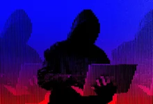 Illustration of a hooded cybercriminal representing travel scams targeting online bookings.