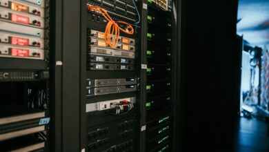 Server racks inside a data centre illustrating AI computing infrastructure.