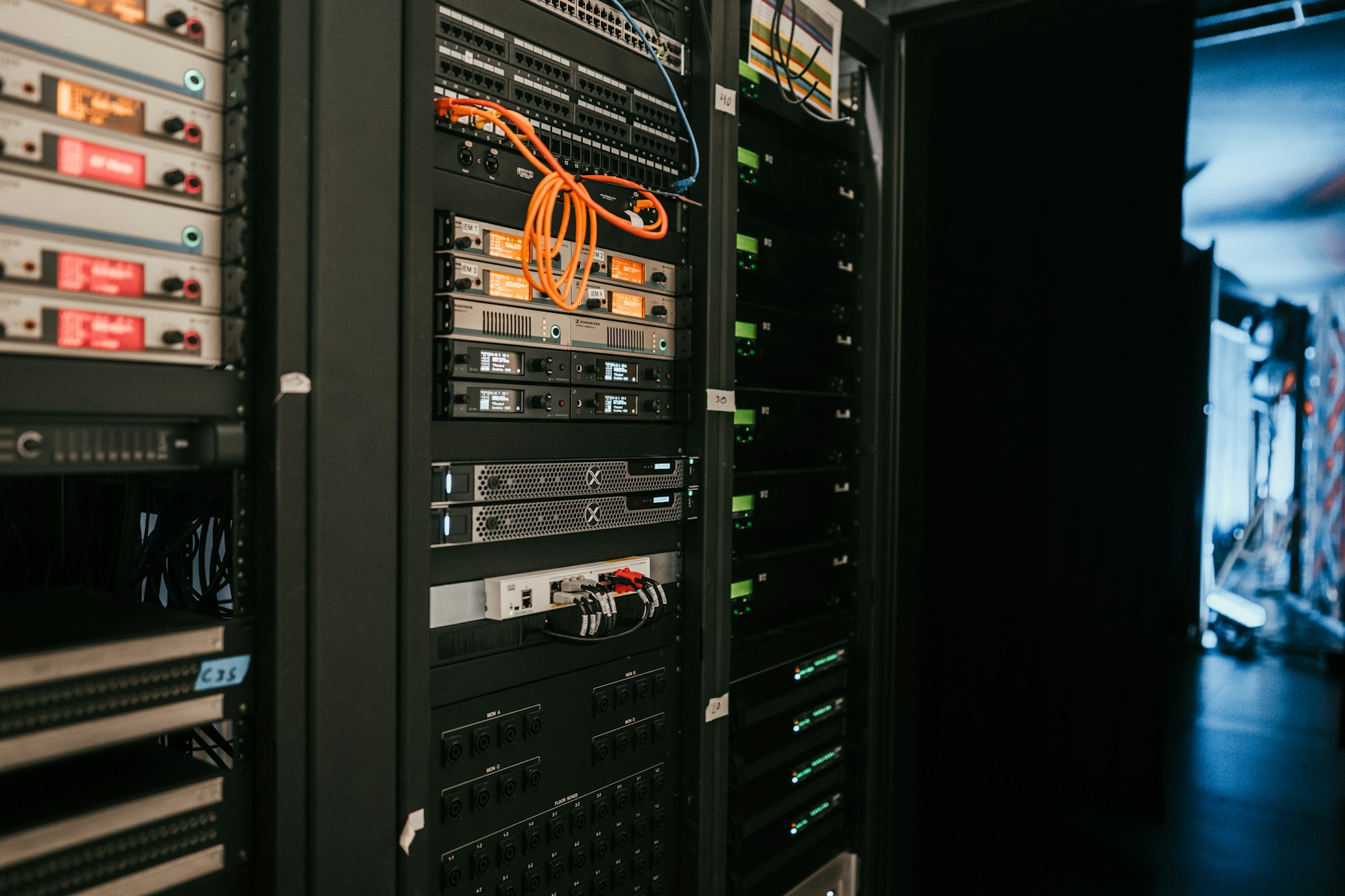 Server racks inside a data centre illustrating AI computing infrastructure.