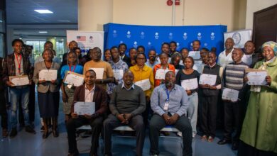 Kenyans holding certificates after AI and digital skills training