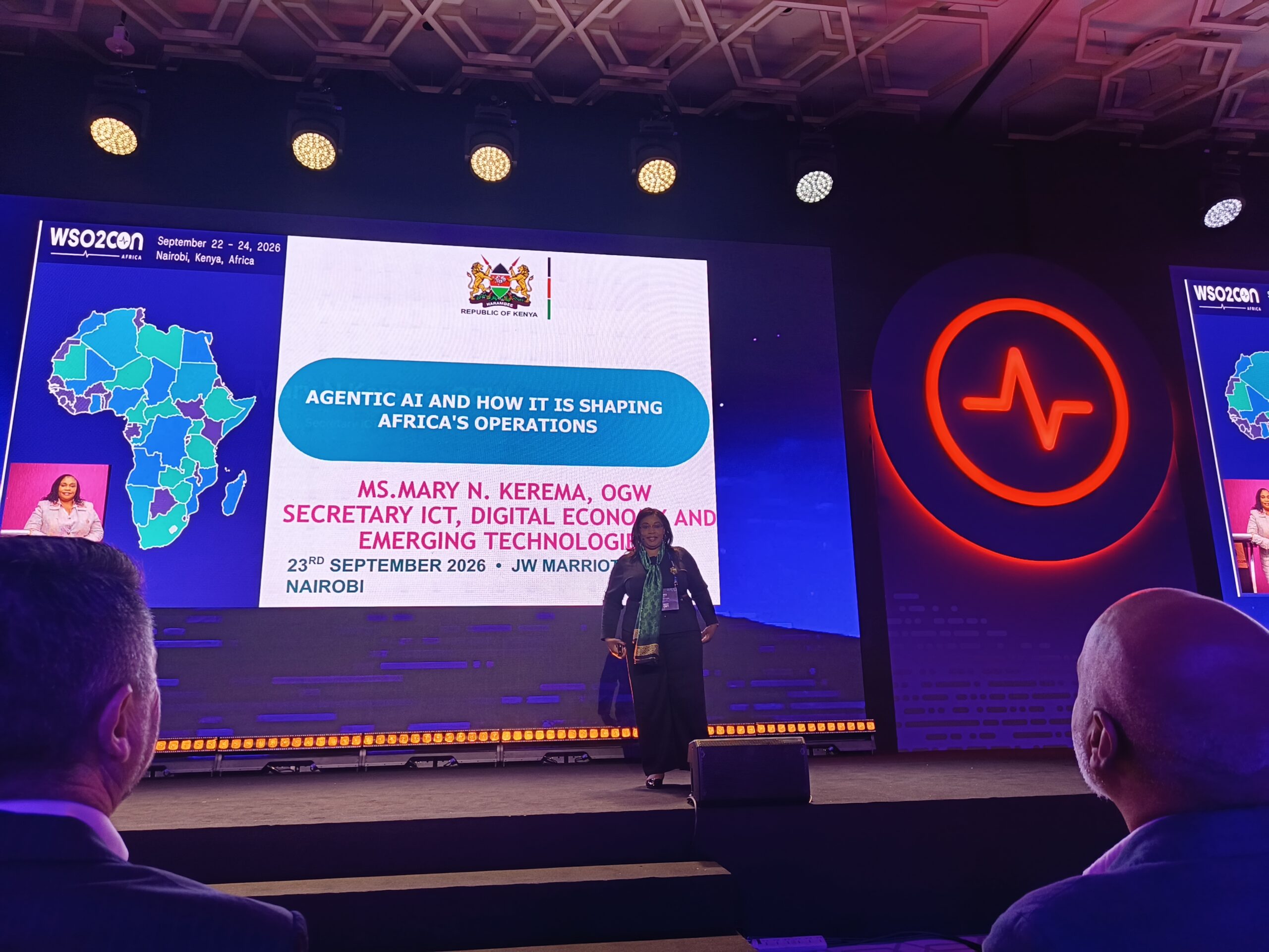 Mary N. Kerema presents on agentic AI and Africa’s operations at WSO2Con Africa 2026 in Nairobi.