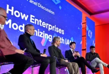 Panel discussion at WSO2Con featuring speakers on stage during an enterprise technology conference/WSO2Con Africa 2026