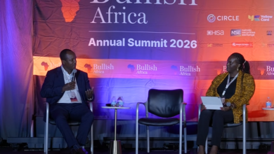 Yusuf Omari, Managing Director and CEO of Absa Kenya, speaking on stage at Bullish Africa 2026 about Africa investment opportunities and value creation.