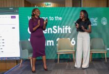 Ardena Consulting co-founders Stephanie Ojee and Njoki Kamau-Mbugua speaking at the Ardena Platform ESG reporting launch during GreenShift Forum 2026.