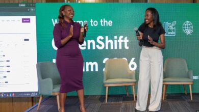 Ardena Consulting co-founders Stephanie Ojee and Njoki Kamau-Mbugua speaking at the Ardena Platform ESG reporting launch during GreenShift Forum 2026.