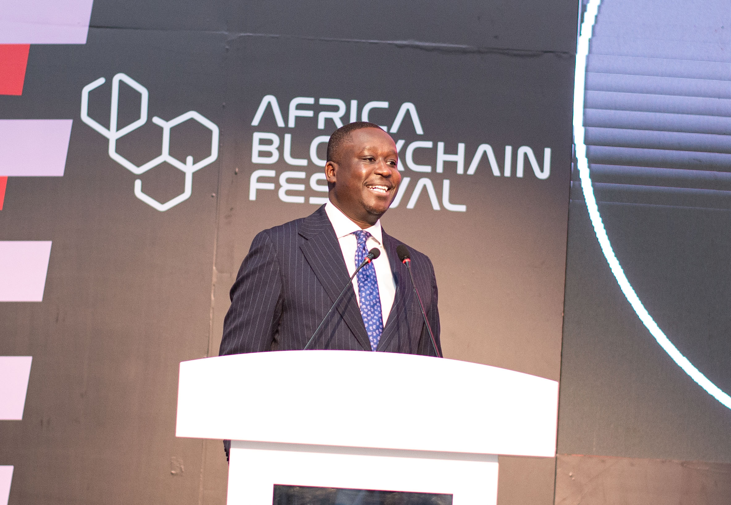 Daniel Mainga, CEO of the Nairobi International Financial Centre, addresses delegates at the Africa Blockchain Festival 2026 in Nairobi.