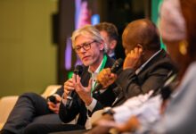 Dr. Markus Leberecht, Principal Engineer at Intel, speaking about confidential computing for AI security at the Safaricom Cybersecurity Summit 2026.