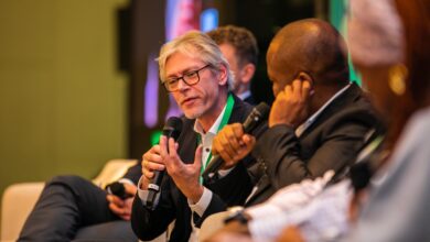 Dr. Markus Leberecht, Principal Engineer at Intel, speaking about confidential computing for AI security at the Safaricom Cybersecurity Summit 2026.