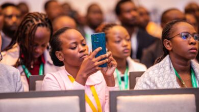 Attendees participate in a poll on shadow AI in Kenyan businesses during a keynote by Akili AI CEO Dr. Simon Bransfield-Garth at the Safaricom Cybersecurity Summit 2026.