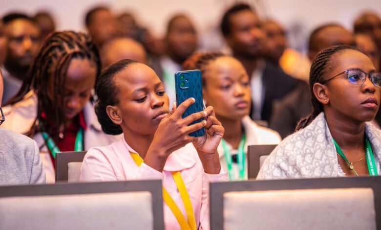 Attendees participate in a poll on shadow AI in Kenyan businesses during a keynote by Akili AI CEO Dr. Simon Bransfield-Garth at the Safaricom Cybersecurity Summit 2026.