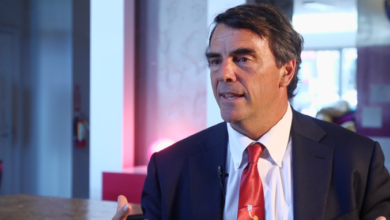 Venture capitalist Tim Draper speaks during a fireside chat on Bitcoin adoption and African financial inclusion at the Africa Blockchain Festival in Nairobi.