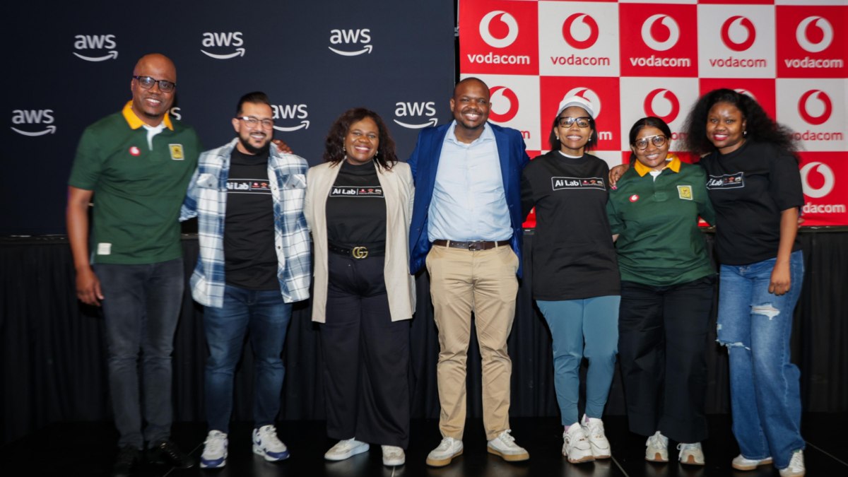 University students participate in the Vodacom, UJ and AWS AI for Africa Hackathon Challenge in Johannesburg.
