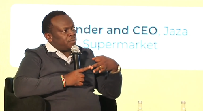 Willy Kimani, Founder and CEO of Jaza Supermarket, speaking on WhatsApp ordering, M-PESA integration, and neighbourhood delivery operations at the Future of Commerce Summit